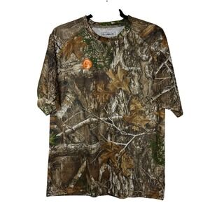 Magellan Outdoors T-Shirt Men Medium Brown Realtree Edge Camo Hunting Mesh Tee